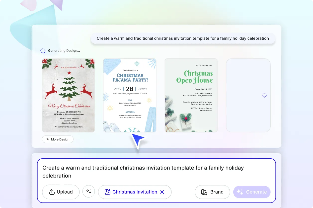 Free AI Christmas Invitation Generator, Free Online Invitation Maker